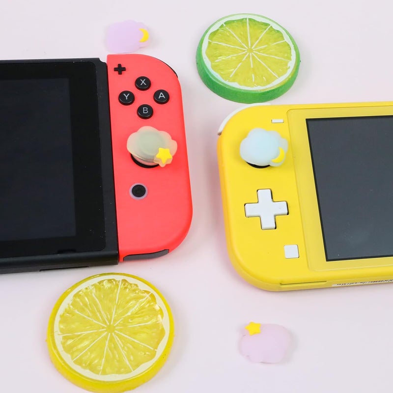 FlyingMage Switch Joycon Thumb Grips Caps, 4 PCS Cute Kawaii 3D Silicone Analog Thumbstick Button Cover Compatible with Nintendo Switch Lite/OLED Joystick Caps (Multicolor Cloud) - Image 5